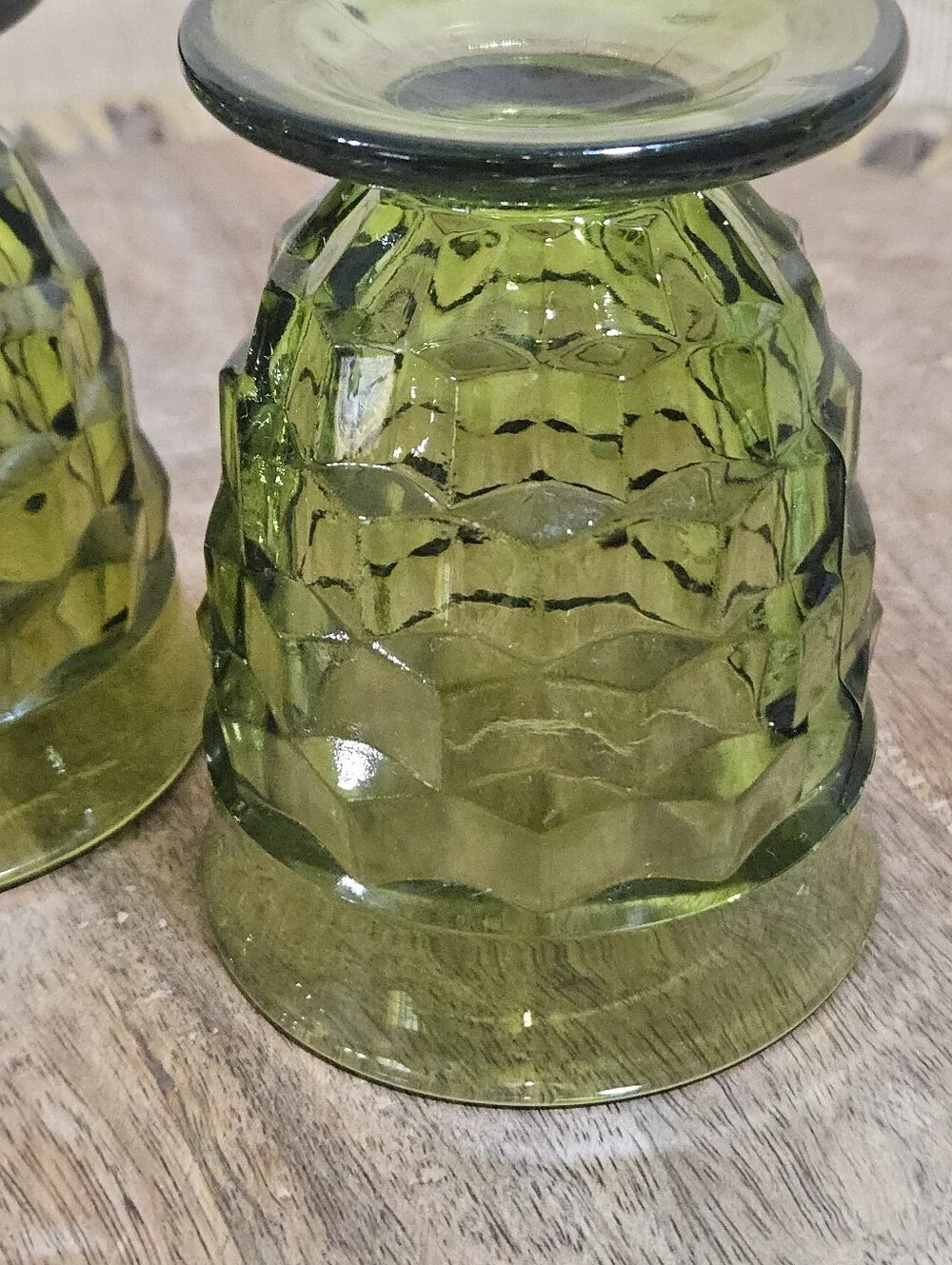 2 Indiana Whitehall Colony Vintage Glass Footed Tumblers